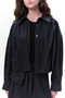 Short Jacket with Pile Detail Dark Blue - 7