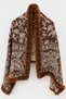 Women's Brown Floral Patterned Woven Poncho Pnc06 - 4