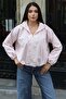 Checkered Fabric Lined Hooded Jacket Pink - 2