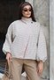 Checkered Fabric Lined Jacket Beige - 2