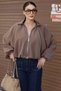Parachute Fabric Zippered Snap Fastener Jacket Mink - 3
