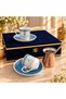 Gilded Double Porcelain Cup Set with Velvet Box and Copper Coffee Pot - 3