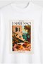 White Oversize Printed Crew Neck Basic Short Sleeve Women's T-Shirt - 3