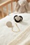 Coated Black Crystal Stone Silicone Pacifier and Chain Set - Ztse042