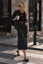 Women's New Season Chamois Black Color Long Skirt - 3