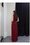Buckle Detail Draped Sleeveless Long Dress - 5