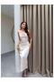Satin Dress with Floral Details