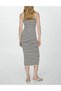 Rochie medie, Ecru/Negru - 4