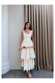 Colorful Ruffle Dress with Piping Detail - 4