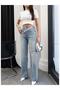 Wide Leg Jeans with Stone Cross Waist Detail - 6