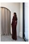 Waist-Shaped Padded Long-Sleeved Dress - 5