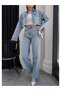 Wide Leg Jean with Scattered Stones - 2