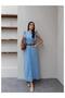 Belted Ruffle Detail Denim Dress - 4