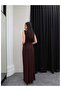 Buckle Detail Draped Sleeveless Long Dress - 5