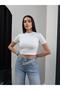 Wide Leg Jeans with Stone Cross Waist Detail - 3