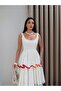 Colorful Ruffle Dress with Piping Detail - 2