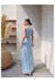 Floral Waist Tie Slit Dress - 5