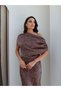 Draped Cowl Neck Asymmetric Dress - 2