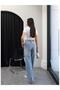 Wide Leg Jeans with Stone Cross Waist Detail - 5