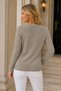 Crew Neck Openwork Patterned Knitwear Sweater STONE - 3