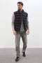 Embroidered Stand Collar Double Pocket Puffer Vest - 2