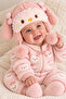 Baby Girl Powder Pink Winter Plush Rabbit Hat |   Gift Model with Ears and Pompom