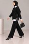 Women's comfortable fit knit set with button detail - 2 piece - 5
