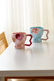 Shine Blue and Pink 320 ml Glazed Porcelain 2-Piece Mug Set - 4