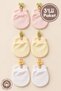 Baby Girl Newborn Combed Organic Cotton Baby Gloves Set of 3 - Salmon - 2