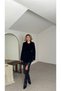 Lined Short Cashmere Leya Jacket with Side Belt Detail