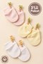 Baby Girl Newborn Combed Organic Cotton Baby Gloves Set of 3 - Salmon