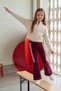 Ribbed Diver Fabric Girls' Flare Leggings