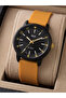 Men's Orange Silicone Cord Black Dial 10 Bar Wristwatch 2 Year Warranty