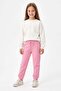 3 Thread Heart Embroidered Girls' Sweatpants with Elastic Waist - 2