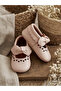 Baby Girl Booties Genuine Leather Pink Soft Sole Shoes Size 17-21 - 2