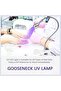 UV LED Nail Lamp with Gooseneck Clip,3W Portable Gel Polish Curing Light,4 Brightness Levels,White - 2
