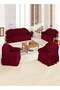 Elastic Sofa Cover with Skirt,Stretch Jacquard Fabric Furniture Protector for One Seater Sofa,Red - 8
