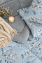 Single Person Double Sided |   Lux Welsoft |   Elit Yorgan |   Soft Fleece Quilt and Pillowcase |   Ethnic Spring Pattern Blue - 3