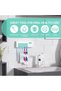 Wall Mounted Electric Toothbrush Holder with 5 Slots,Rechargeable Toothbrush Cleaner Case with Timer and Light,Green - 3