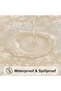 Round Waterproof Vinyl Tablecloth,Heavy Duty Scrubbable Table Cover for Kitchen and Dining,Beige,70x70 Inch - 4