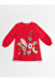 Floral Girl's Red Dress - 3