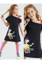 Unicorn Rock Girl's Black Summer Combed Cotton Dress