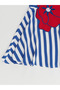 Striped Ferret Woven Floral Girl's Blue Summer Dress - 6