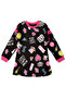 Girls' Winter Slogan Printed Black Long Sleeve Dress 4-10 Years - 3