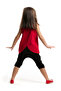 Red Ladybug Striped Girls' Summer T-Shirt Capri Shorts Set - 2