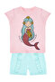 Mermaid Girls Summer T-Shirt Ruffle Shorts Set - 3
