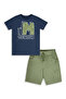 Boys' Team Science Printed Cotton T-Shirt Gabardine Woven Shorts Summer Set - 4