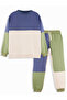 Boys' Winter Color-Blocked Cotton Multi-Color Long Sleeve 2-Piece Tracksuit Set 5-10 Years Old - 4