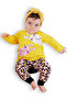Leopard Baby Girl T-shirt Tights-Pants Set - 2