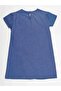 Three Friends Woven Girls' Blue Summer Dress - 4